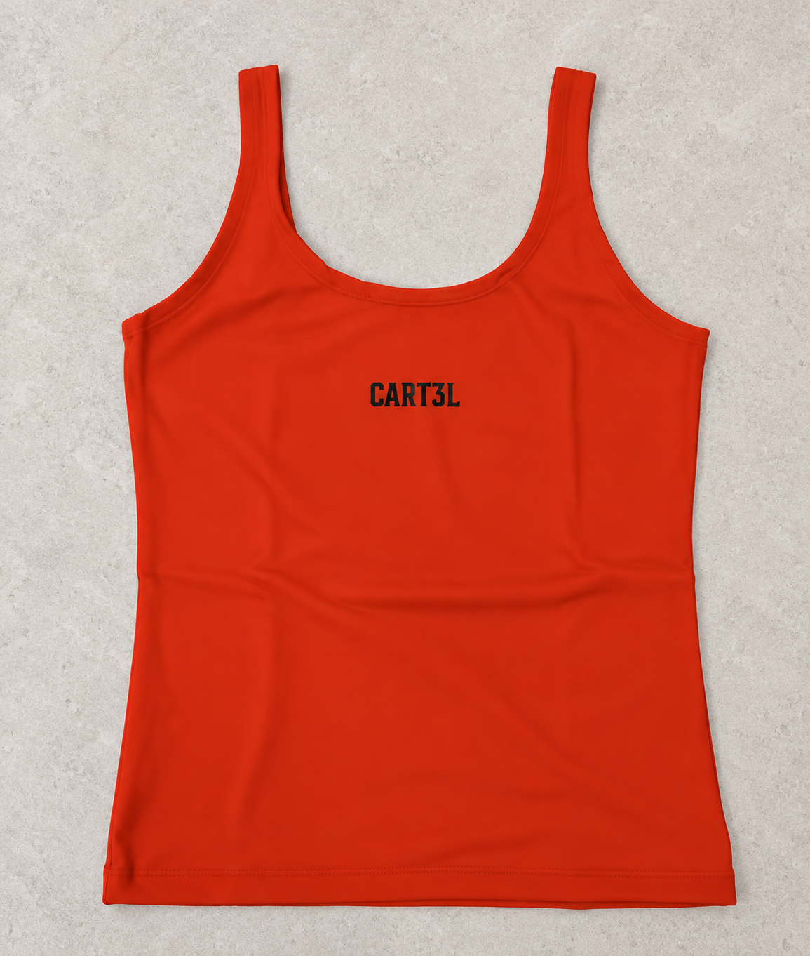 Regata CART3L em Lycra vermelha — detalhe da peça. Imagem ilustrativa.