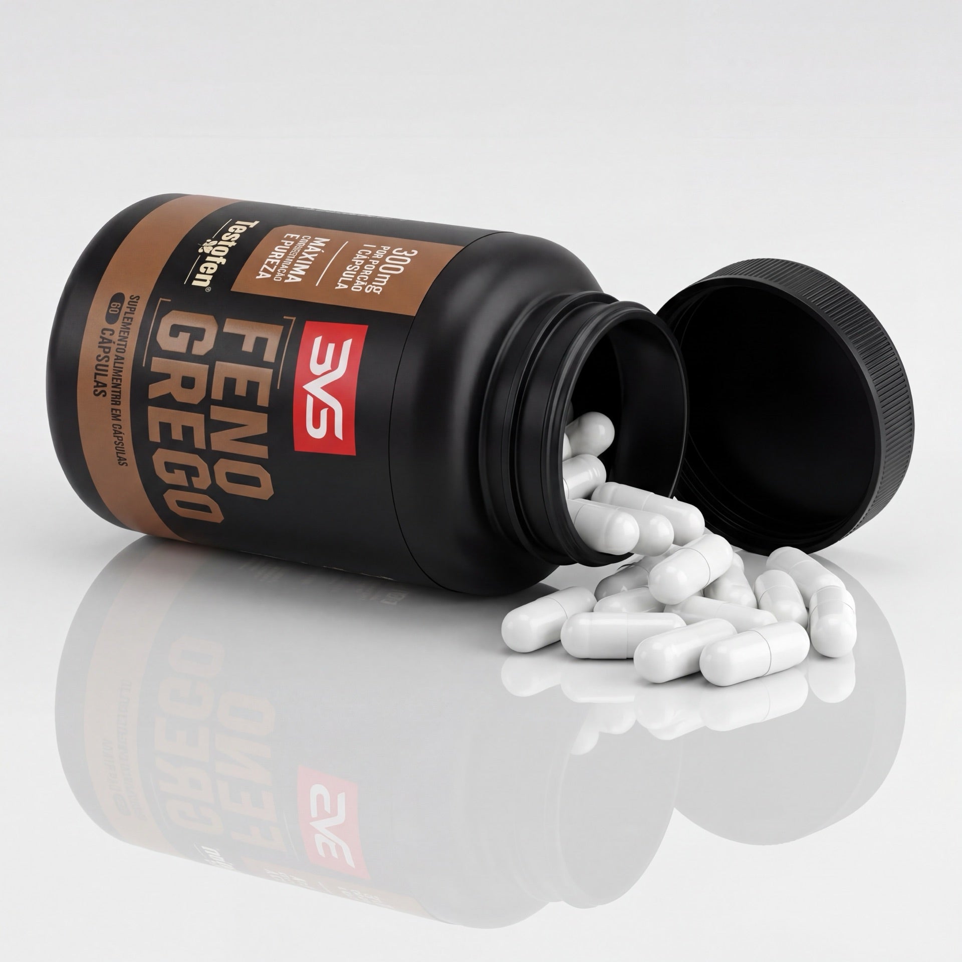 Feno Grego Testofen 3VS · 60 cápsulas · 300mg extrato padronizado · notificação Anvisa · lote rastreável
