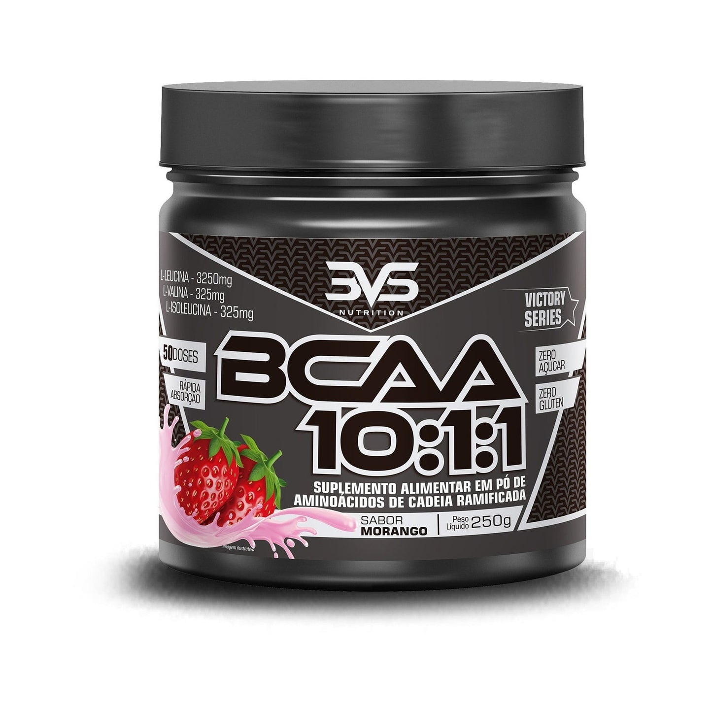 BCAA em pó 10:1:1 250g sabor Morango