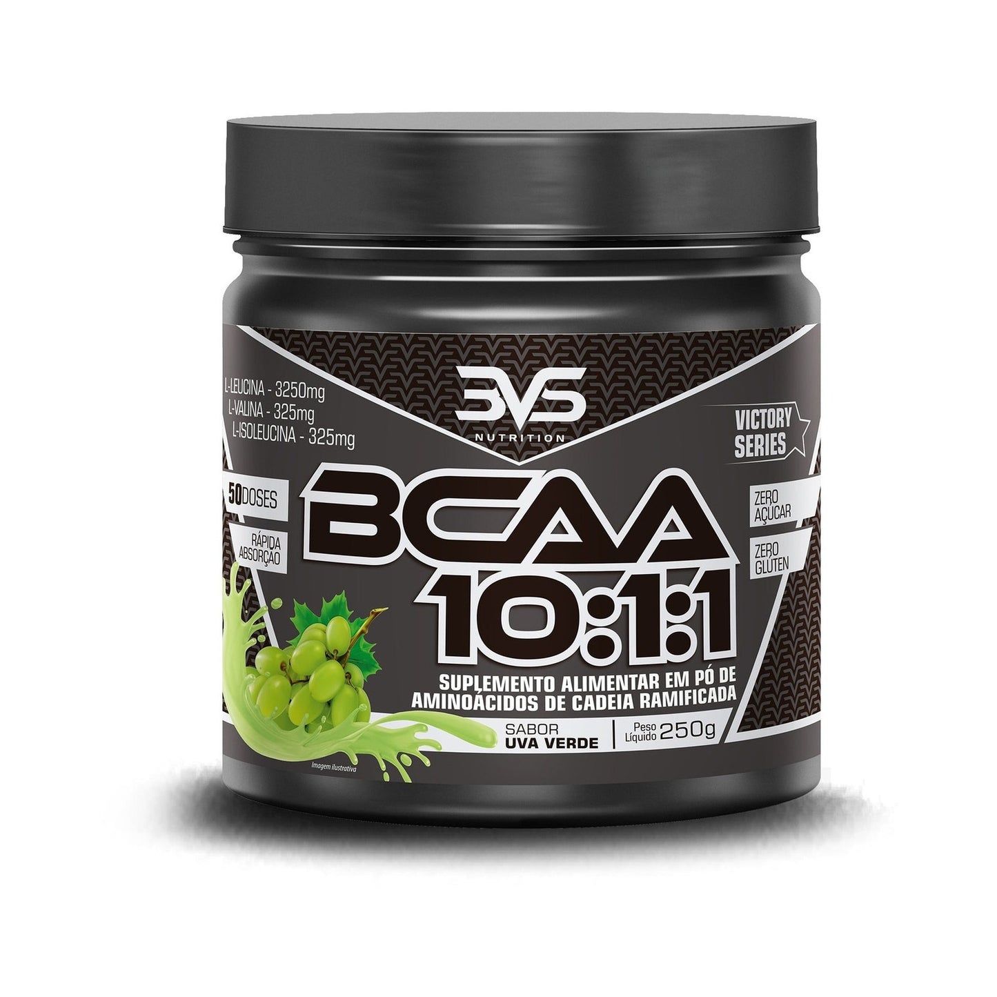 BCAA em pó 10:1:1 250g sabor Uva Verde