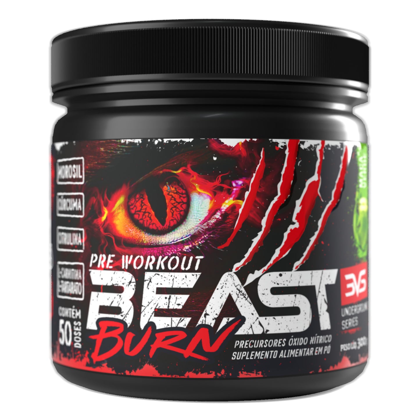 Pré-Treino Beast Burn 300g sabor Maçã Verde