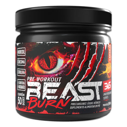 Pré-Treino Beast Burn 300g sabor Laranja