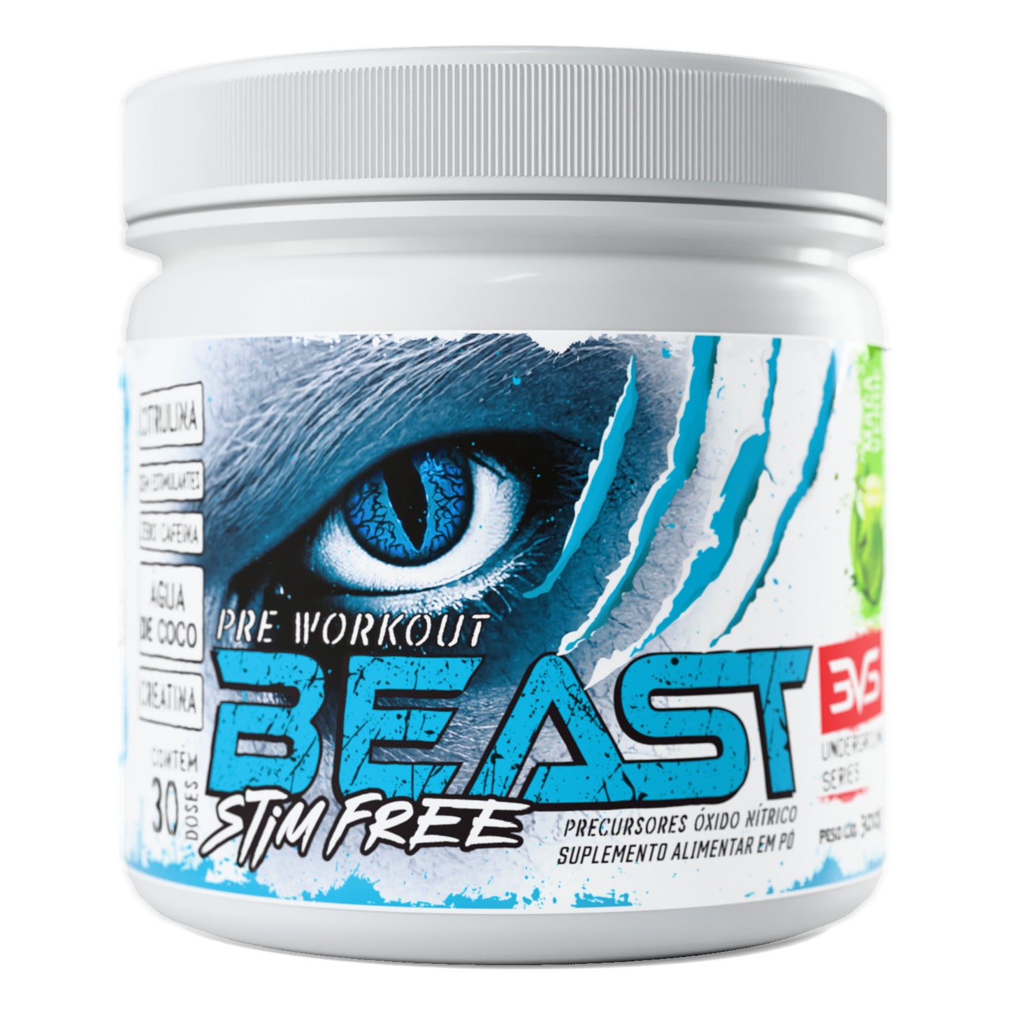 Pré-Treino Beast Stim Free 300g sabor Maçã Verde