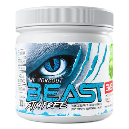 Pré-Treino Beast Stim Free 300g sabor Maçã Verde