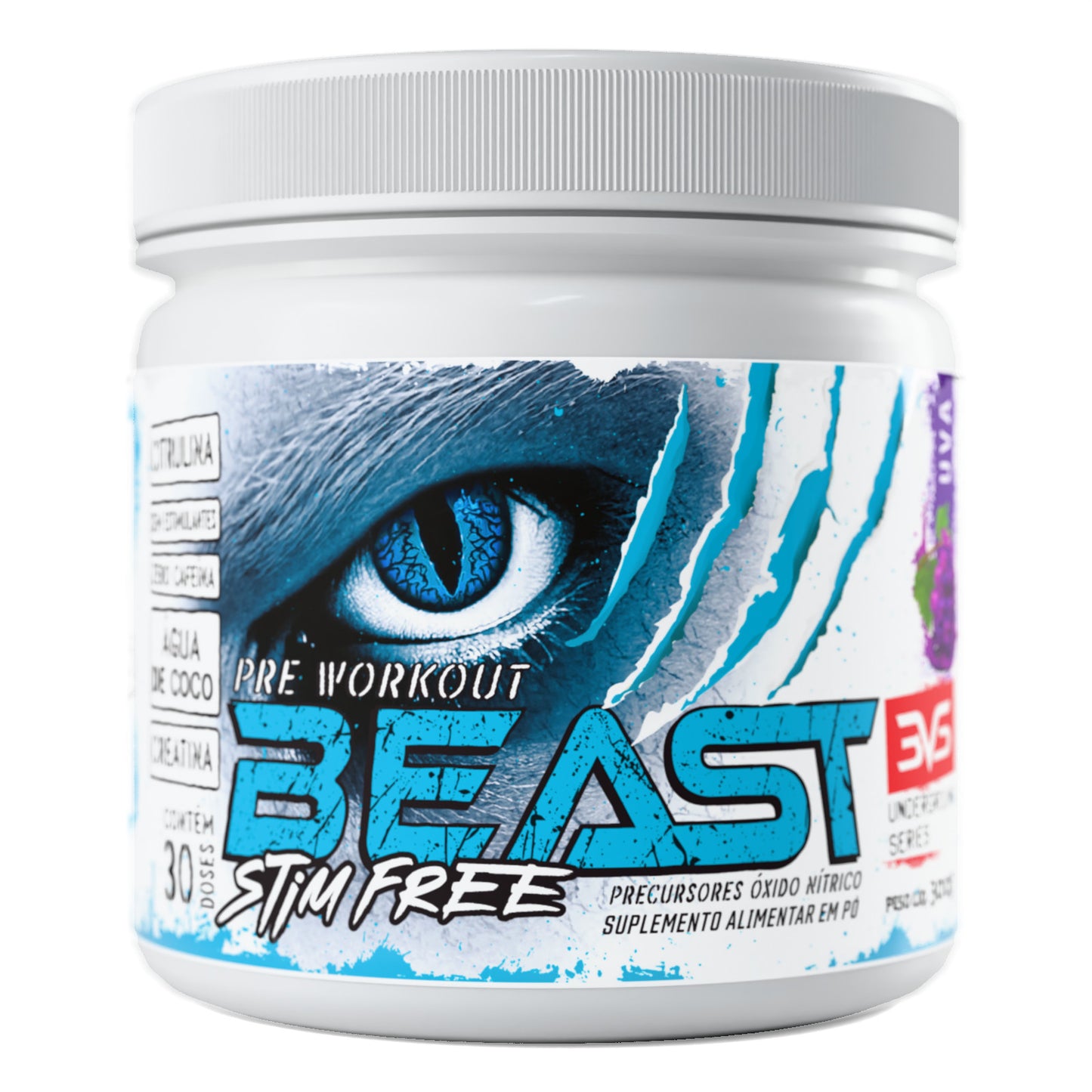 Pré-Treino Beast Stim Free 300g sabor Uva