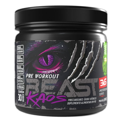 Pré-Treino Beast Kaos 300g sabor Maçã Verde