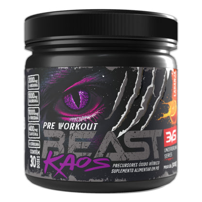 Pré-Treino Beast Kaos 300g sabor Laranja