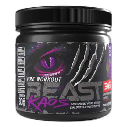 Pré-Treino Beast Kaos 300g sabor Uva