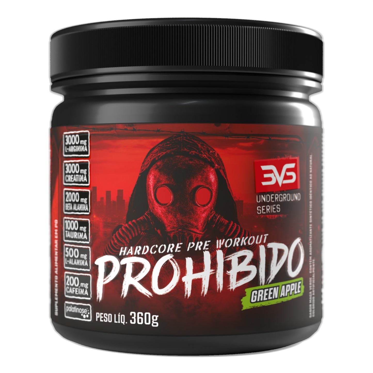 Pré-Treino Prohibido 360g sabor Green Apple