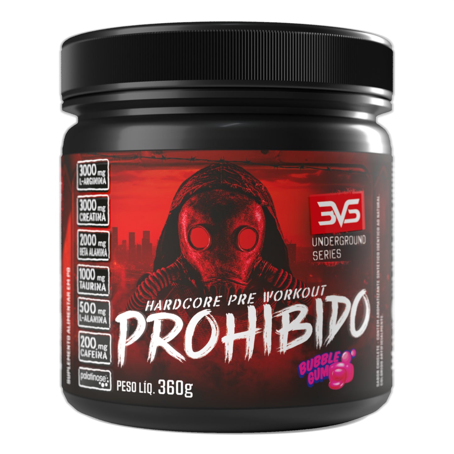 Pré-Treino Prohibido 360g sabor Bubble Gum