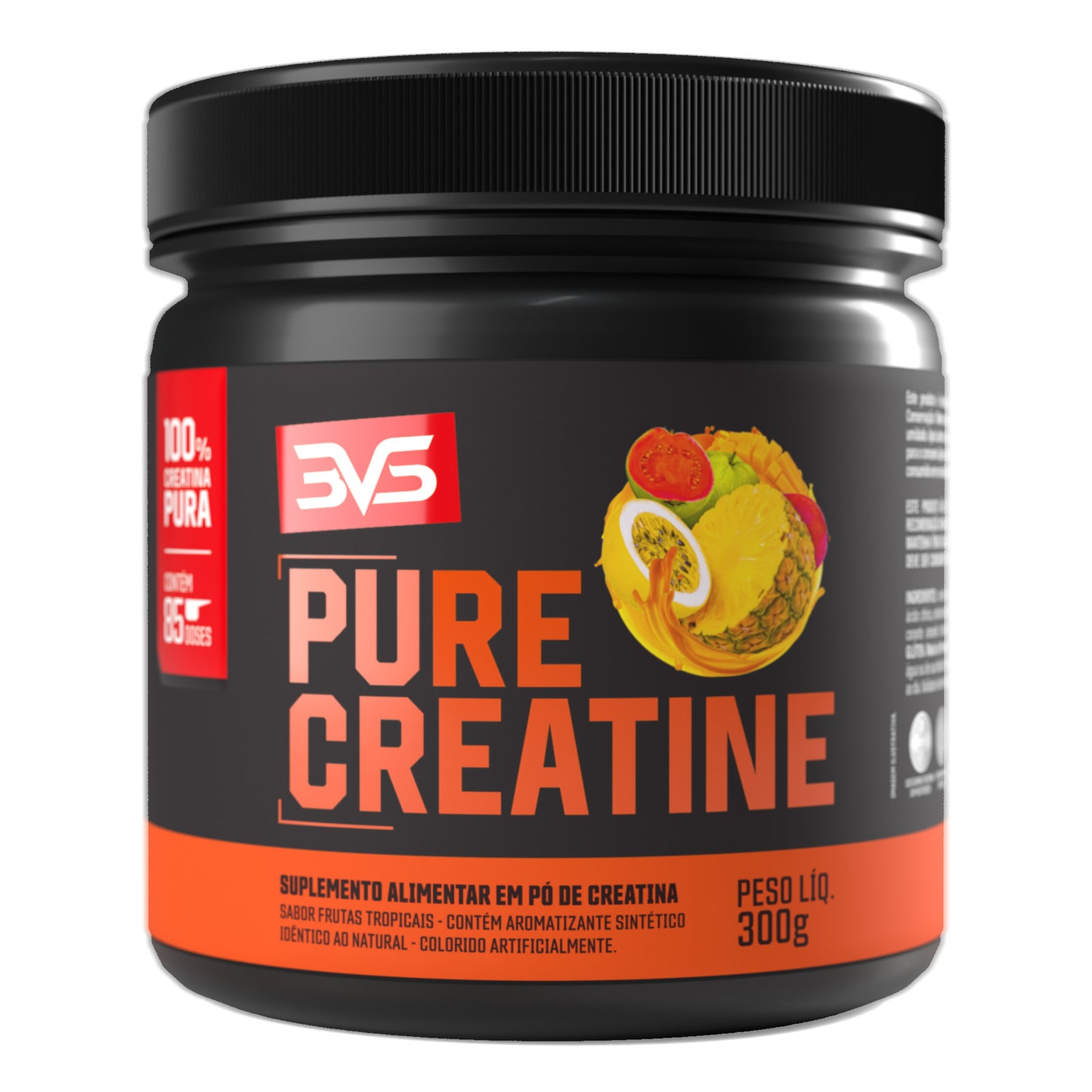 Creatina Pure Monohidratada Saborizada 300g sabor Frutas Tropicais