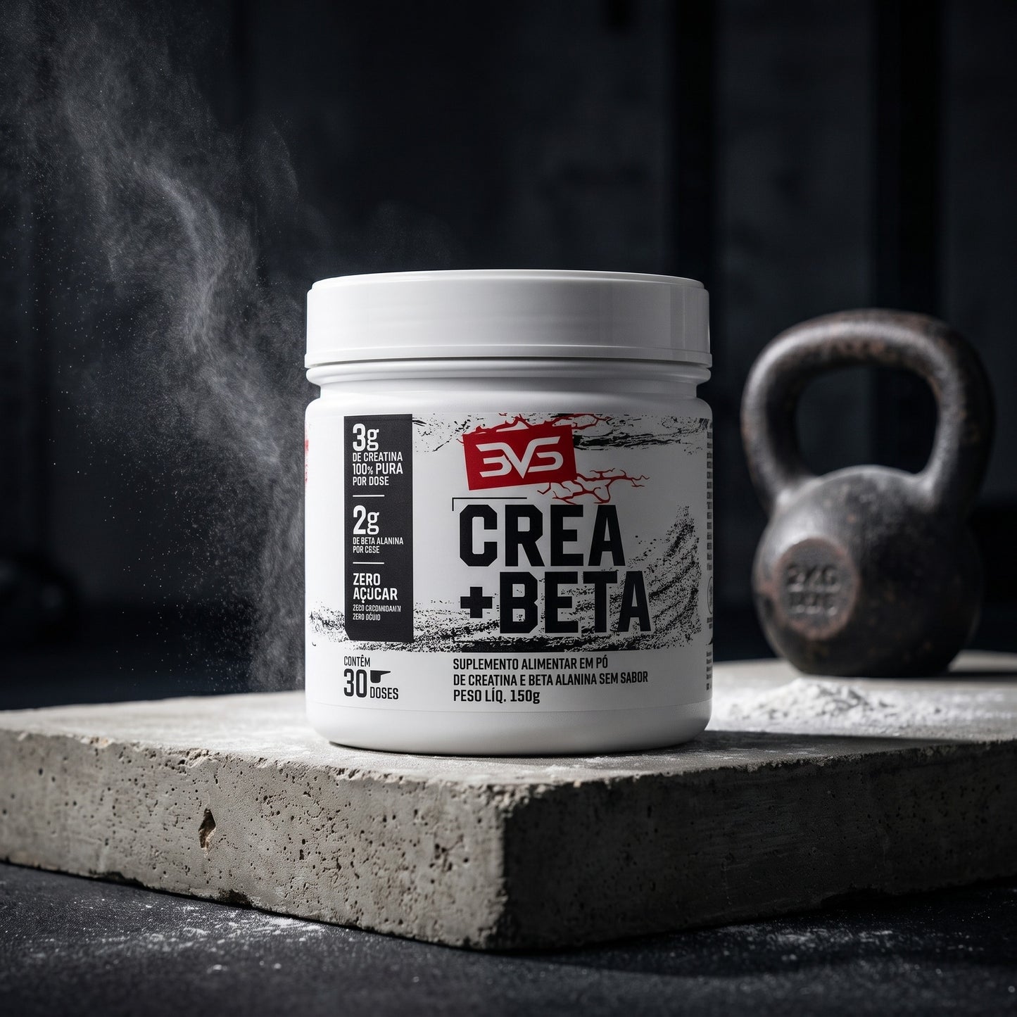 Creatina e beta alanina Crea+Beta 3VS para força e resistência muscular
