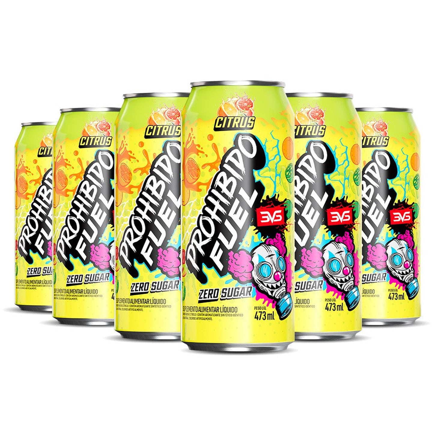 Prohibido Fuel Citrus 473ml — pack com 6 latas