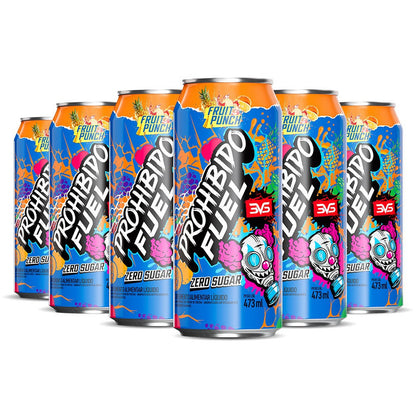 Prohibido Fuel Fruit Punch 473ml — pack com 6 latas