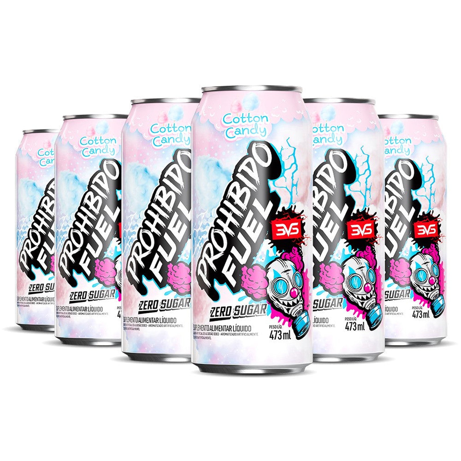 Prohibido Fuel Cotton Candy 473ml — pack com 6 latas