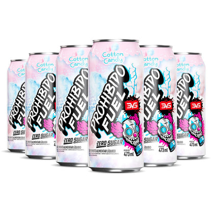 Prohibido Fuel Cotton Candy 473ml — pack com 6 latas