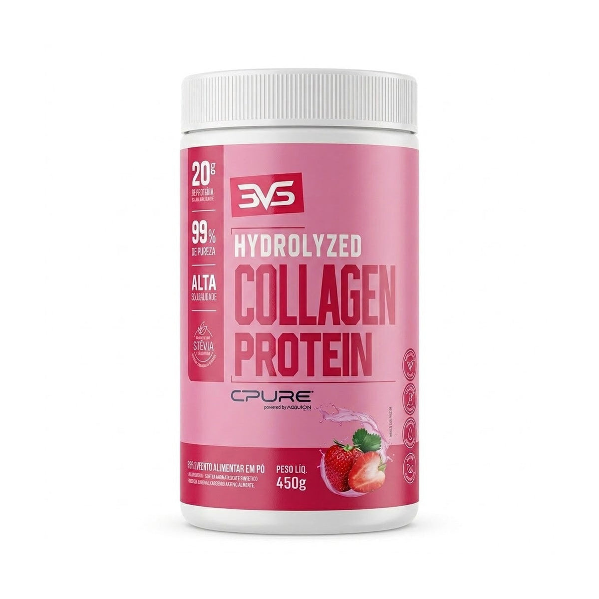 Colágeno Hidrolisado 450g sabor Morango