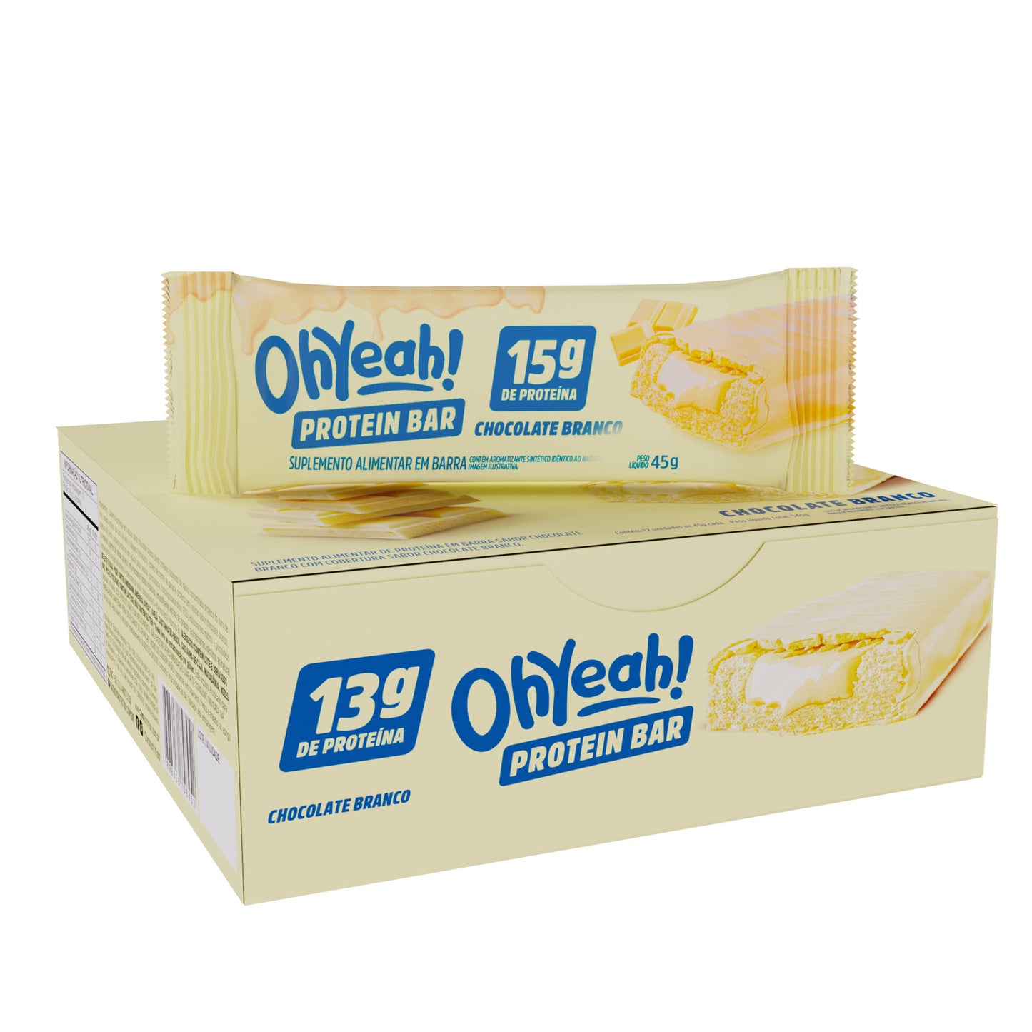 Barra de Proteína OhYeah! Chocolate Branco — caixa com 12