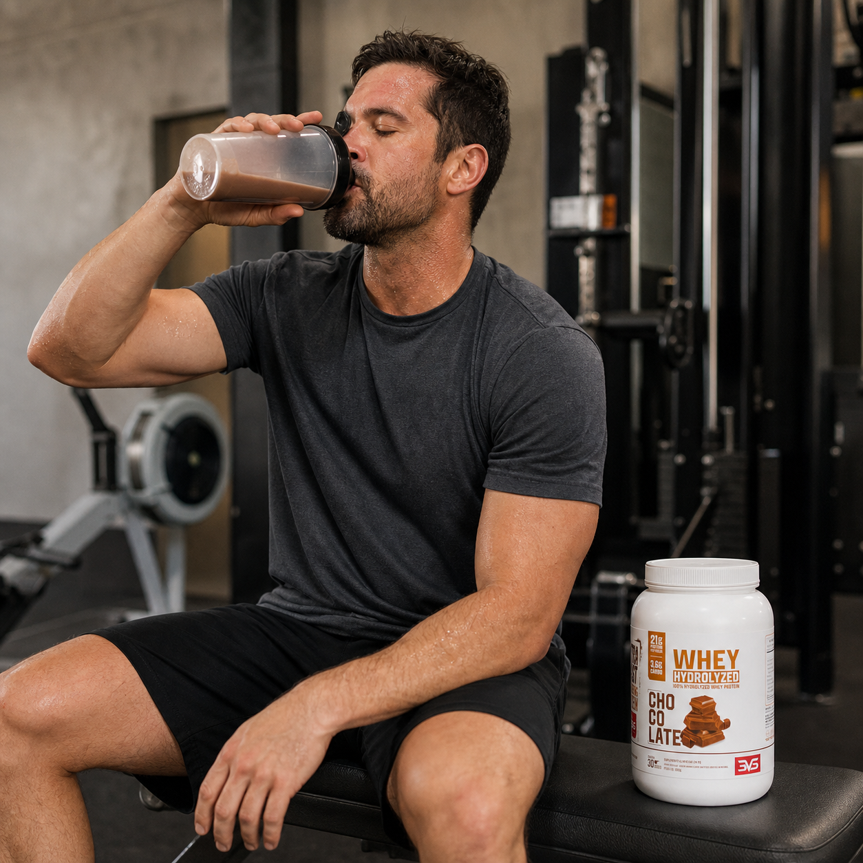 Whey Hidrolisada 900g sabor Chocolate no pós-treino