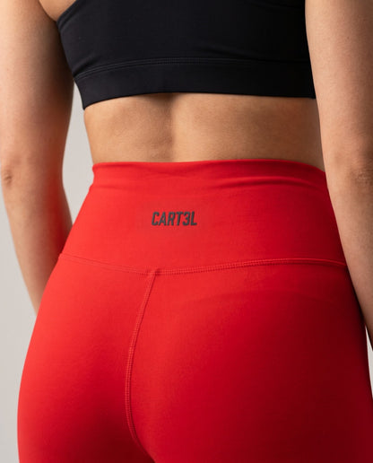 Legging Cart3l 3VS Vermelha detalhe cós e logo