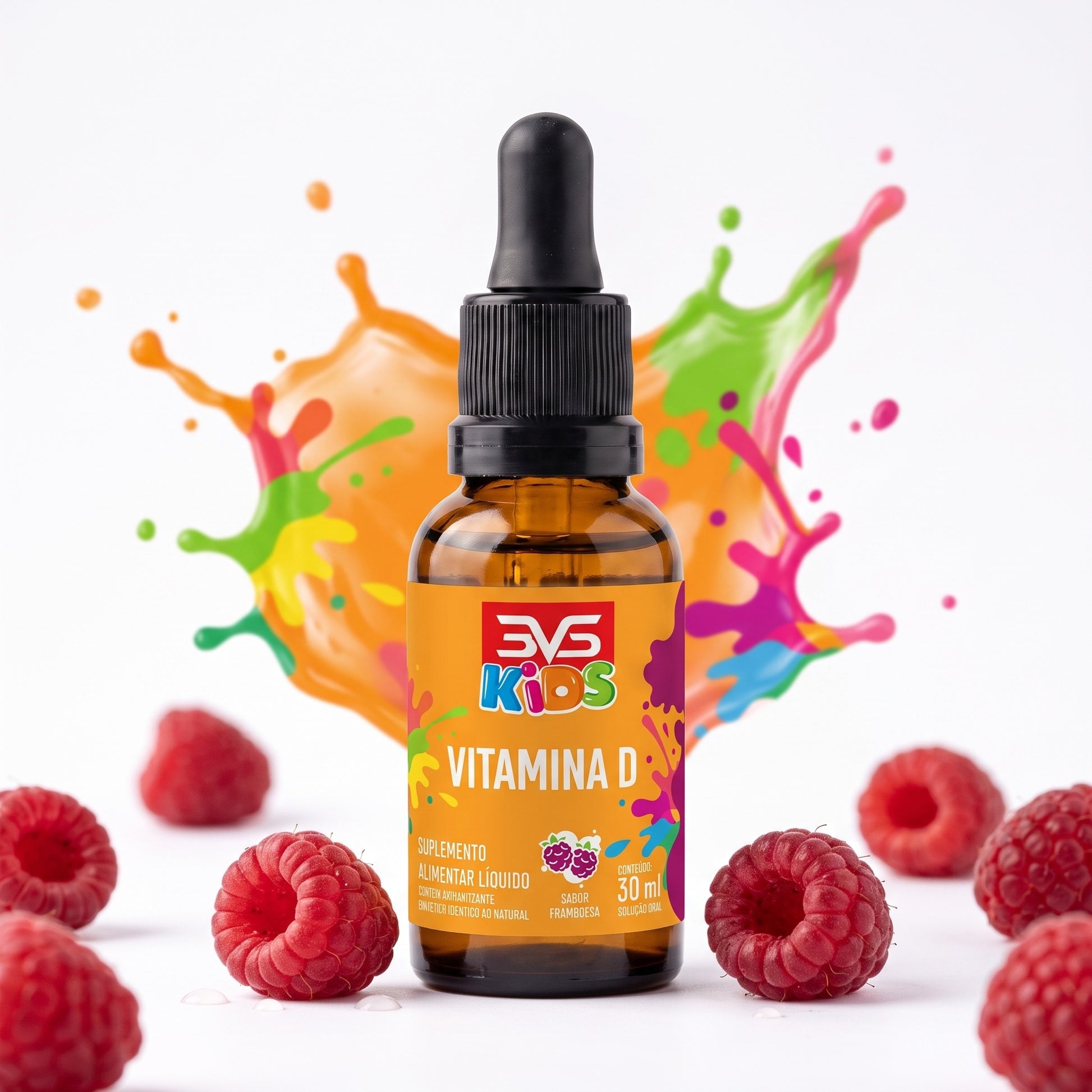 Vitamina D Kids Gotas 30ml 3VS — framboesa