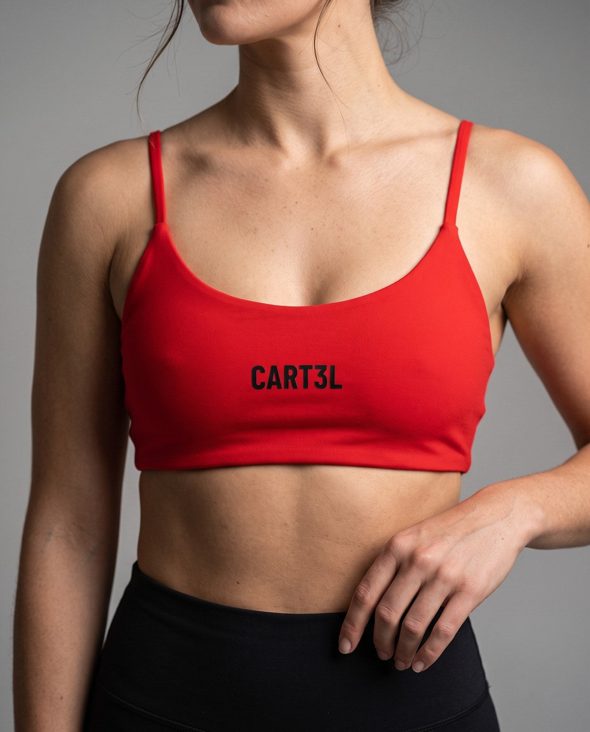 Top Cart3l 3VS Vermelho detalhe do tecido e logo