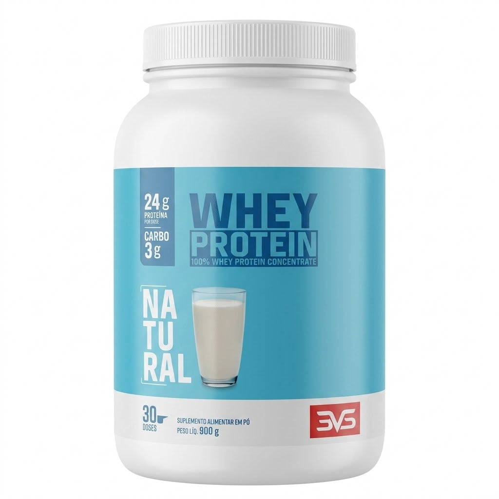 100% Whey Protein Concentrado (900g) - Alta Absorção | 3VS Nutrition — NATURAL