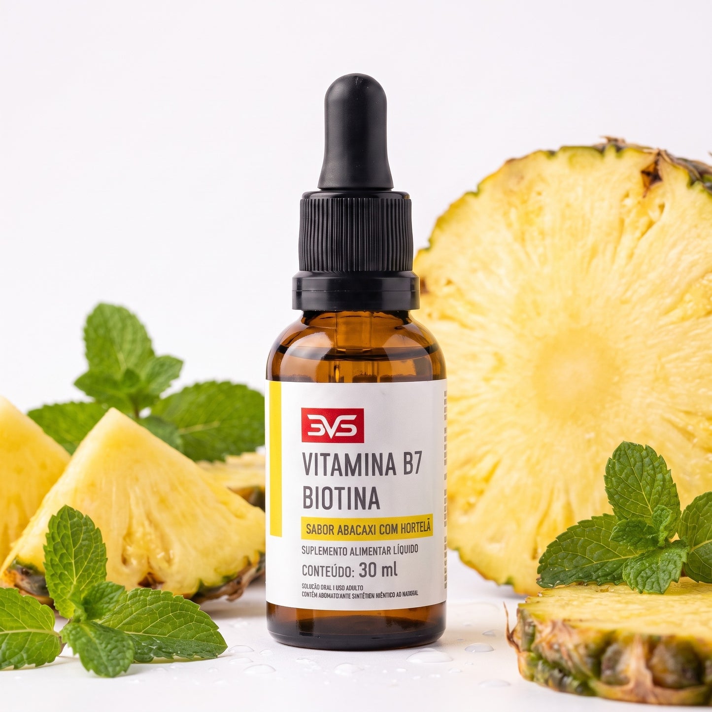 Biotina Vitamina B7 Gotas 30ml 3VS — abacaxi hortela