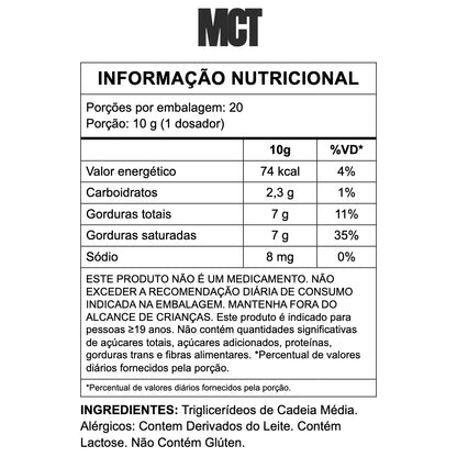 Tabela nutricional — MCT 200g