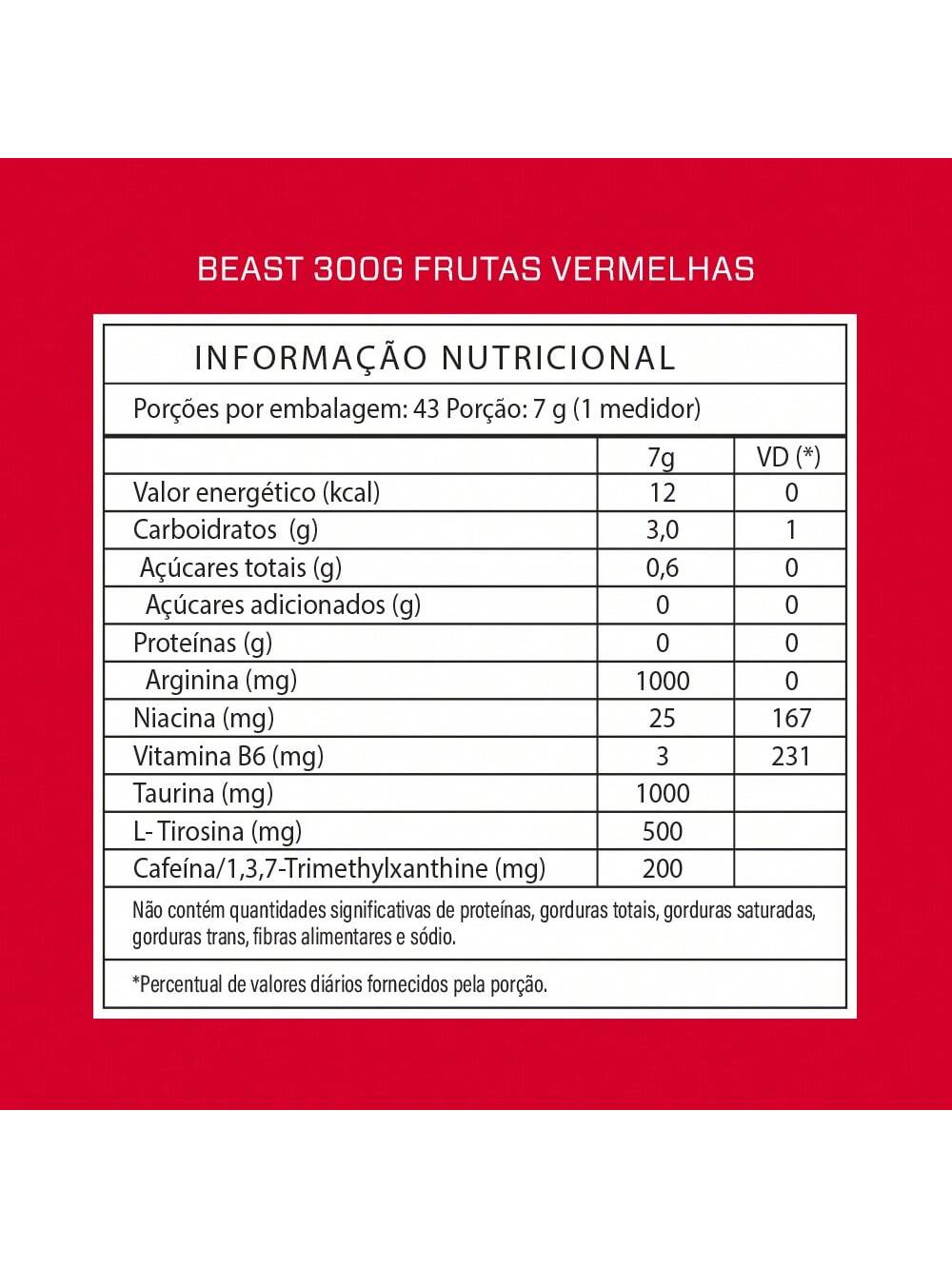 Pré Treino Beast - Frutas Vermelhas