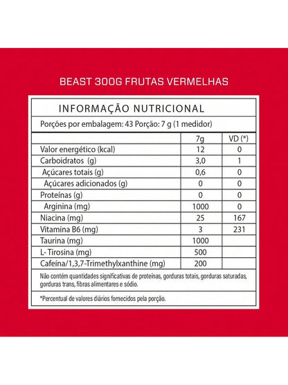 Pré Treino Beast - Frutas Vermelhas