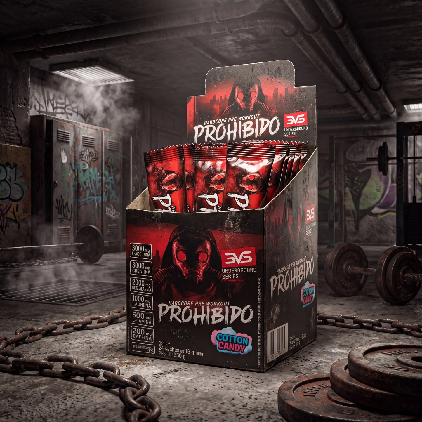 Caixa Prohibido Dose no ginásio · pré-treino Underground 3VS
