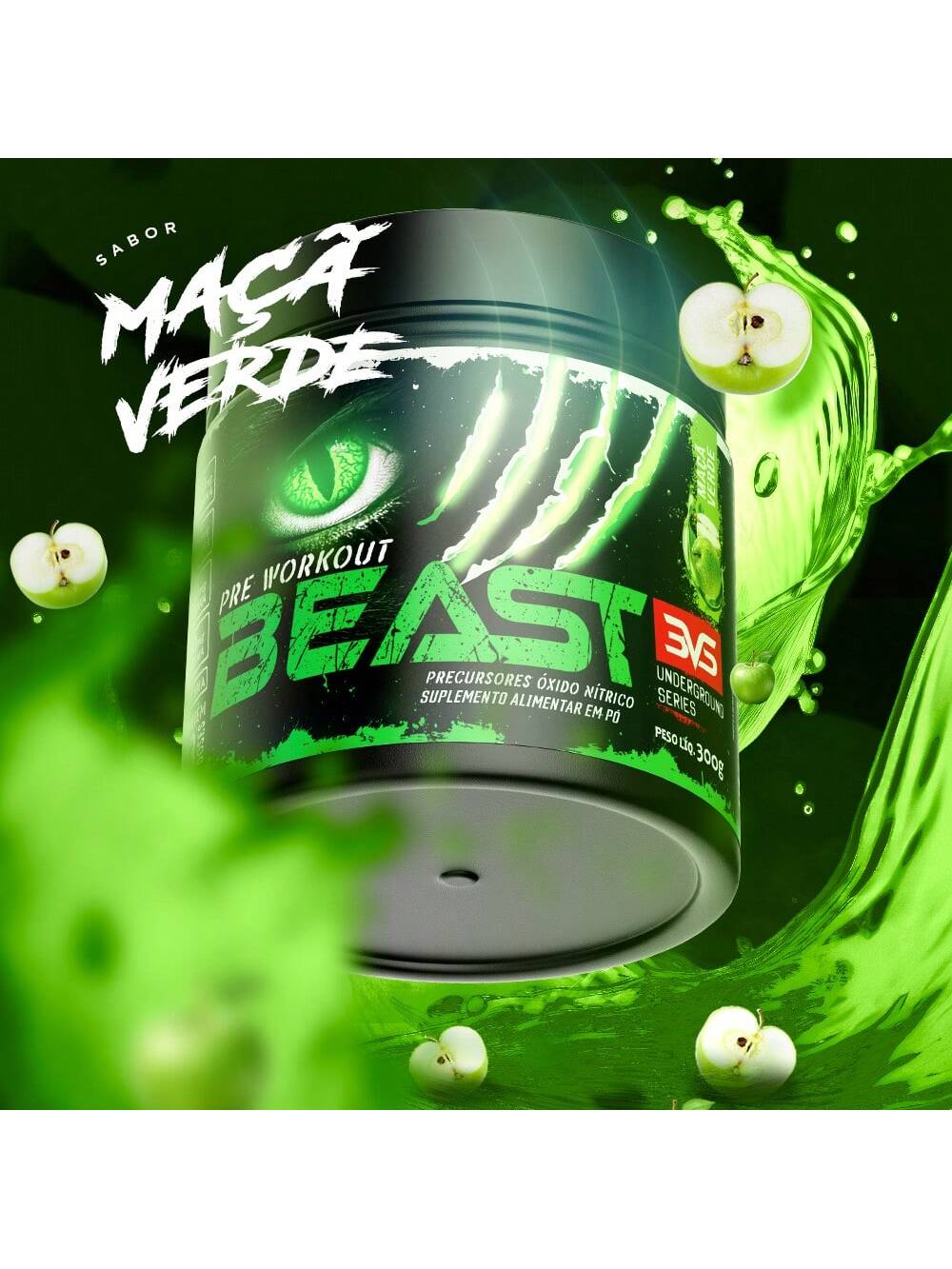 Pré Treino Beast - Maça Verde