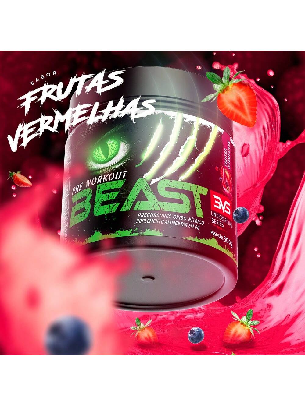 Pré Treino Beast - Frutas Vermelhas