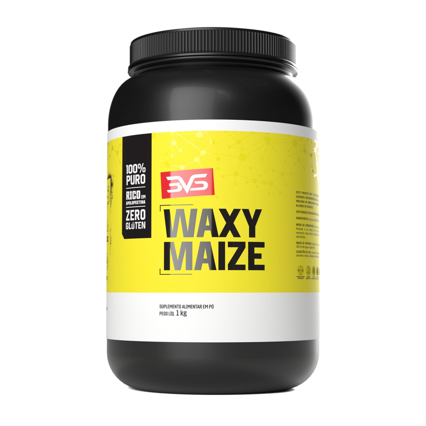 Waxy Maize 1kg 3VS Nutrition — pote fundo branco