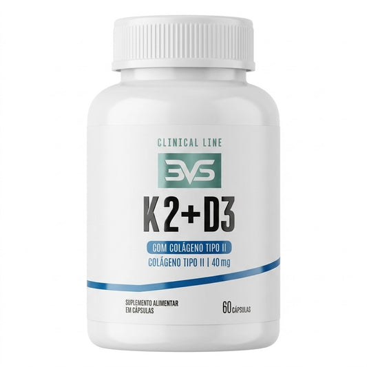 Vitamina K2+D3 com Colágeno Tipo II - 60 Cápsulas | 3VS Nutrition — 3VS Nutrition