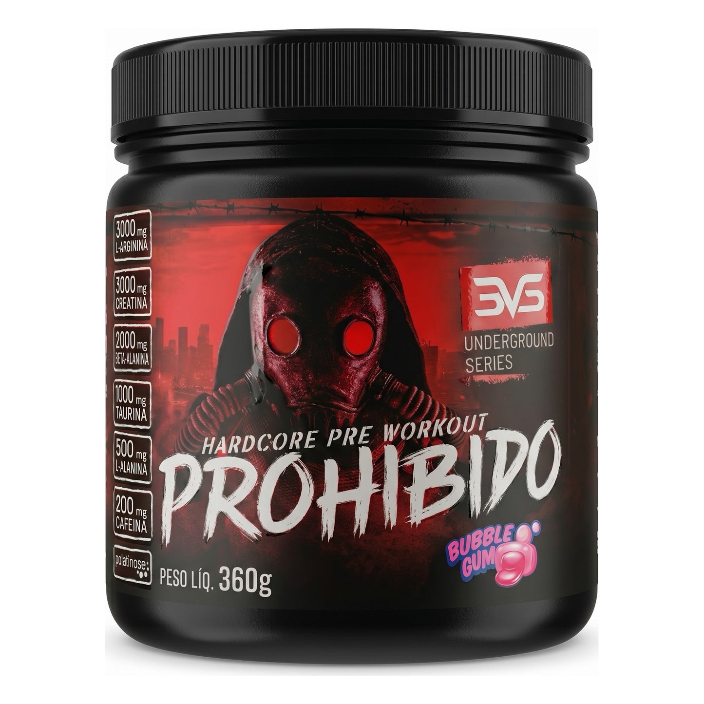 Pré-Treino Prohibido Hardcore 360g / BUBBLE GUM