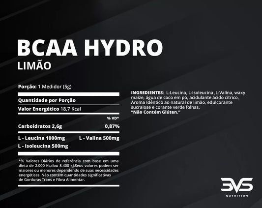 Tabela nutricional — BCAA HYDRO 300g — SKU 001920
