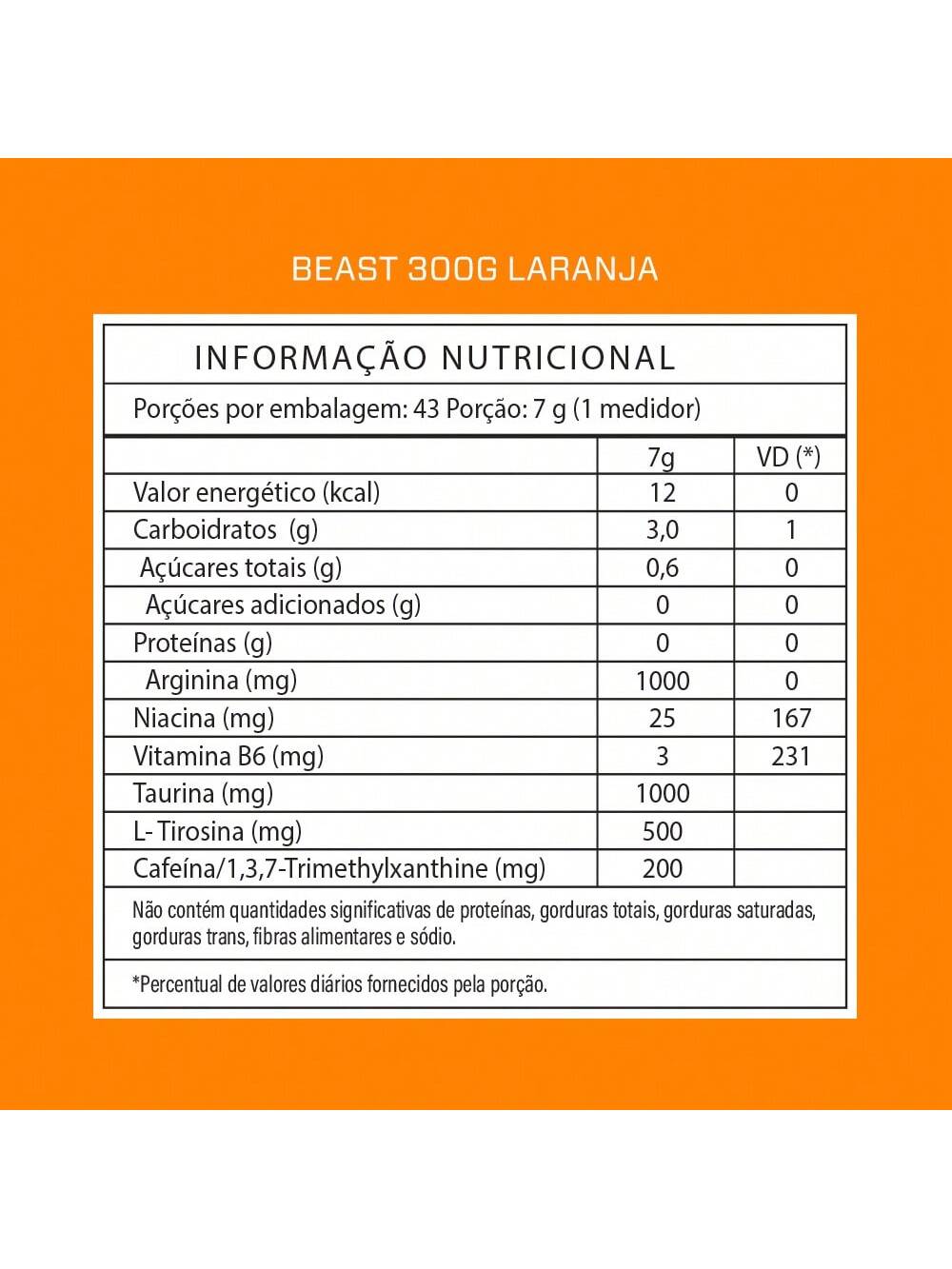 Pré Treino Beast - Laranja