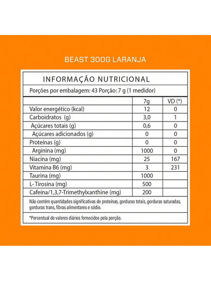 Pré Treino Beast - Laranja