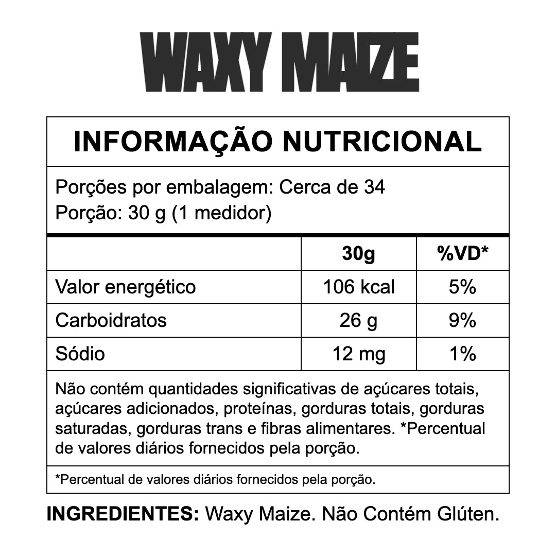 Tabela nutricional — Waxy Maize - Sabor Natural 1kg