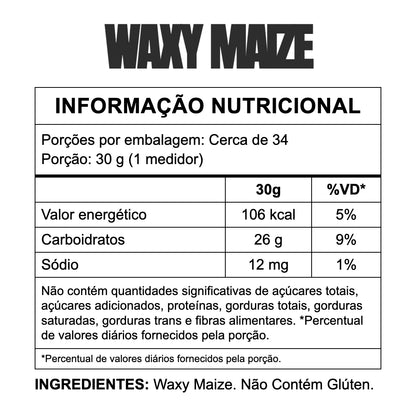 Tabela nutricional — Waxy Maize - Sabor Natural 1kg
