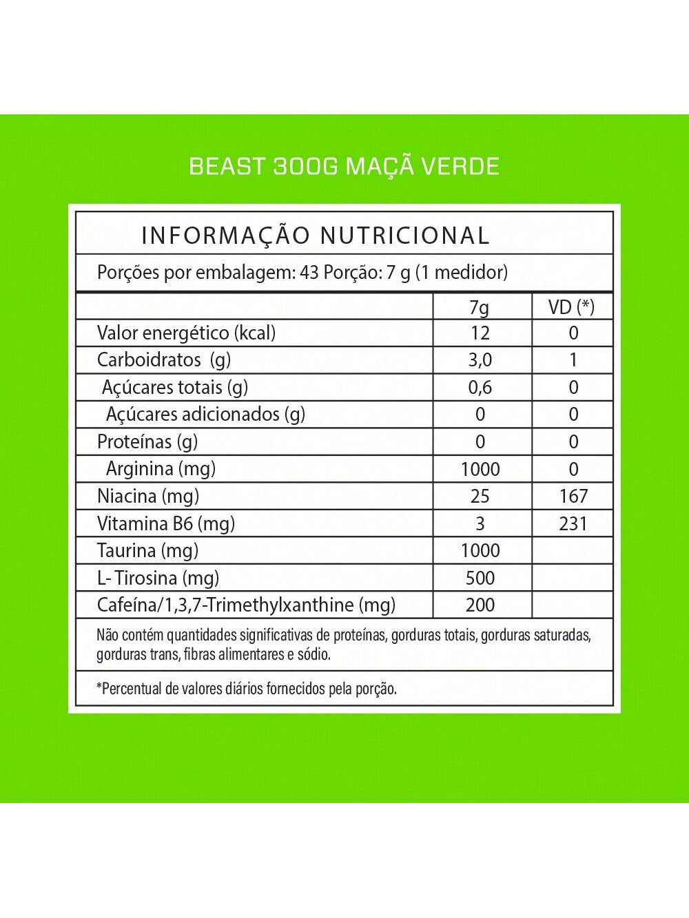 Pré Treino Beast - Maça Verde