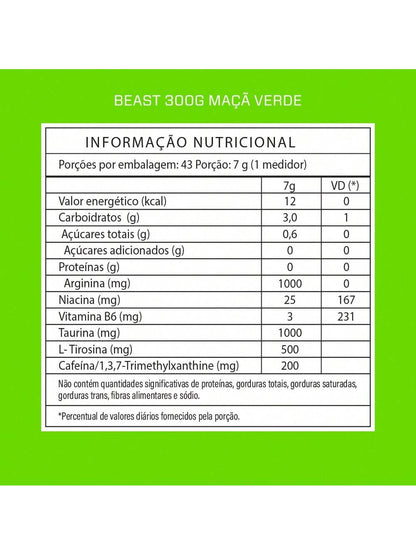 Pré Treino Beast - Maça Verde