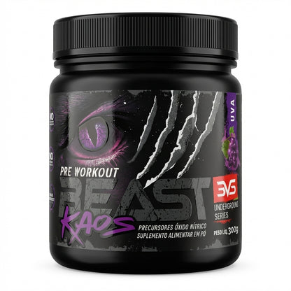 Pré-Treino Beast Kaos Uva 300g — 400mg cafeína
