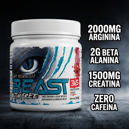 Beast Stim Free — a ciência: arginina, beta-alanina, creatina, taurina
