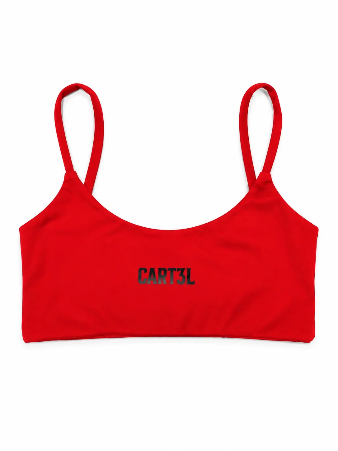 Top Cart3l vermelho, vista frontal, alças finas