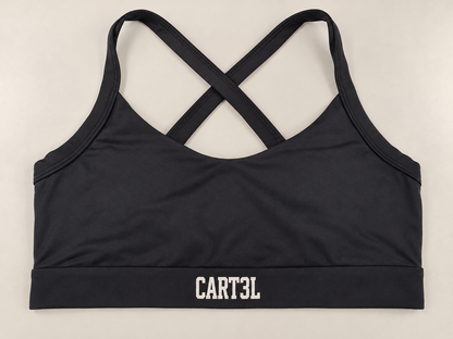 Top CART3L X preto — detalhe da peça. Imagem ilustrativa.