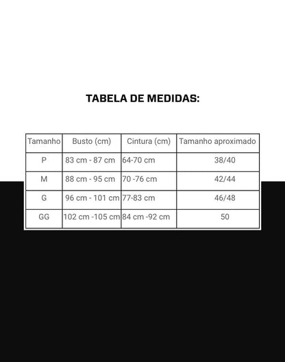 Tabela de medidas Top Cart3l 3VS · busto e cintura cm