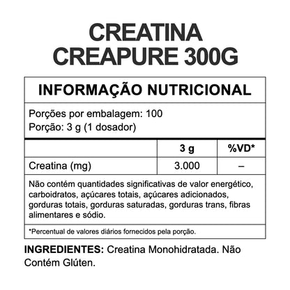 Tabela nutricional — creapure